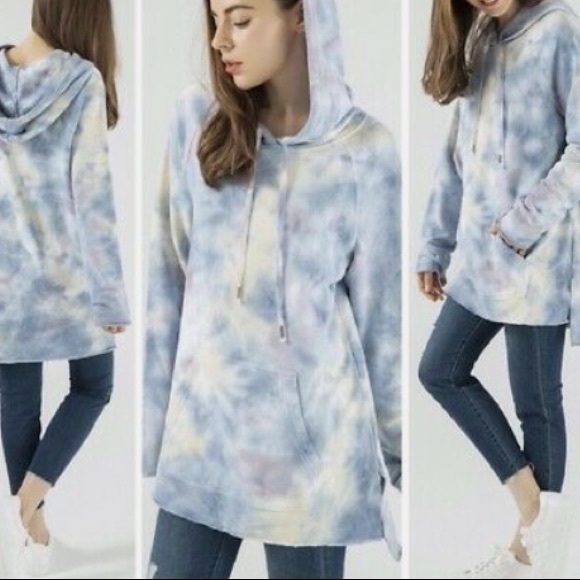 *3/$20* YOUNG FABULOUS & BROKE Warren Tie Dye Slouchy Sweatshirt Hoodie M - Picture 2 of 10